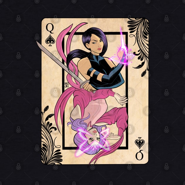 Psylocke Queen of Spades by sergetowers80